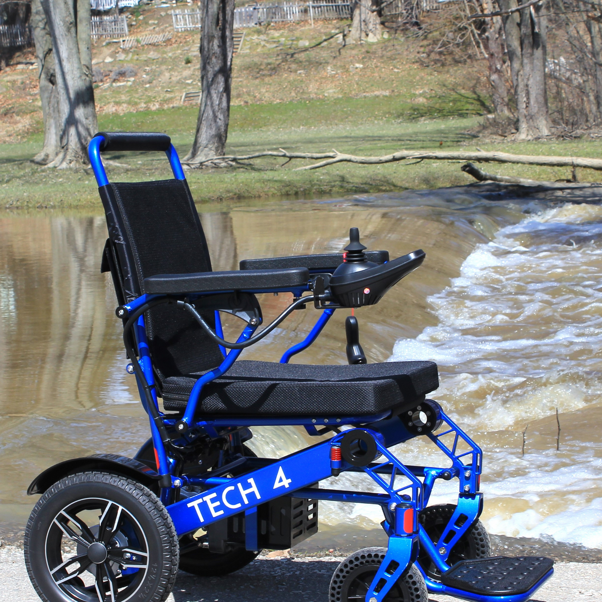 Open Box Tech 4 Remote-Controlled Lightweight Folding Electric Wheelchair