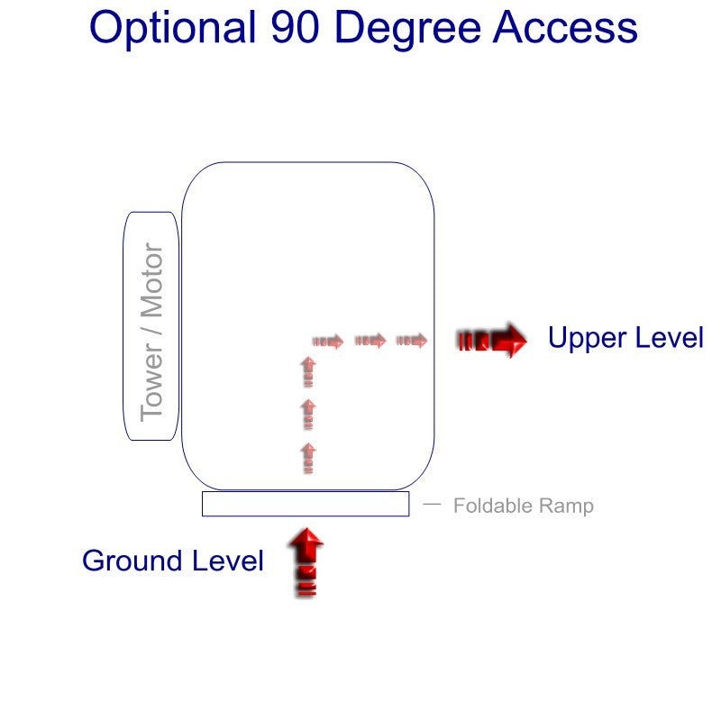 P-Lift 72 inch Series Residential Wheelchair Lift with 90 degree access